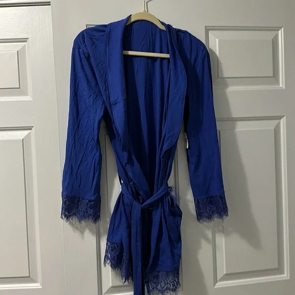 Free People Intimately Sweetest Thing Robe - Bright Indigo - Picture 2 of 4